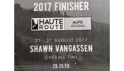 Shawn VanGassen's finishing stats for Haute Route Alps
