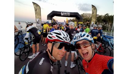 Shawn and Kim at the start of Haute Route Alps