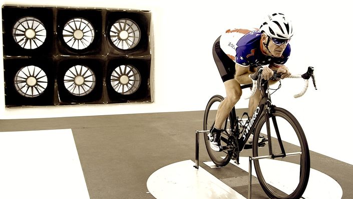Specialized wind tunnel testing cycling positions