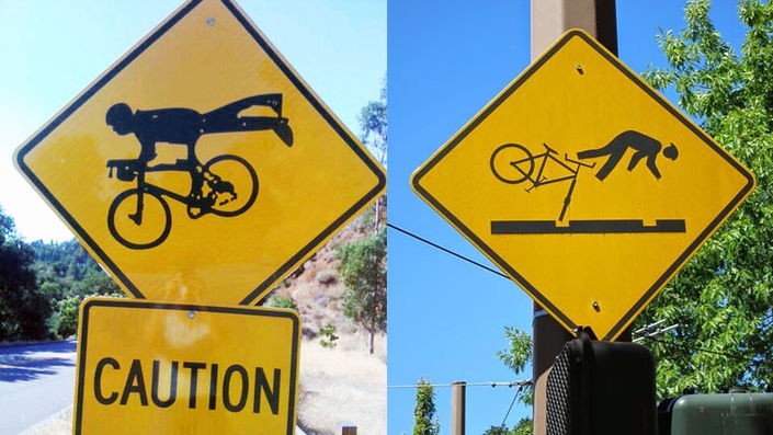 Confusing bicycling signs