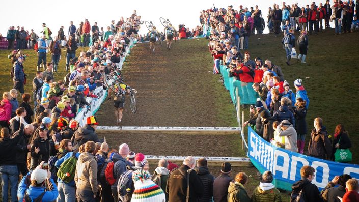 Cyclocross race spectators. photo by Dave Haygarth