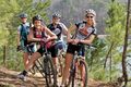 Group of experienced mountain bike riders