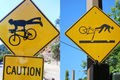 What do bicycling signs mean