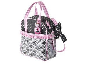 Panier Vélo Enfant Basil Jasmin Baboushka - Avant - Gris/Rose - 28x19x19 Cm