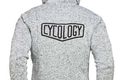 Cycology men's grey knitted hoodie back